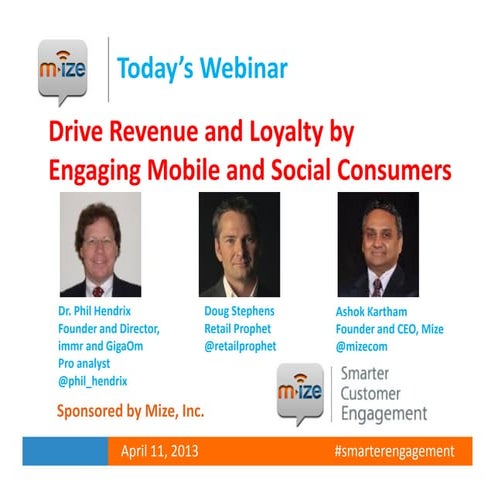 Driving Revenues and Building Customer Loyalty Webinar Slides