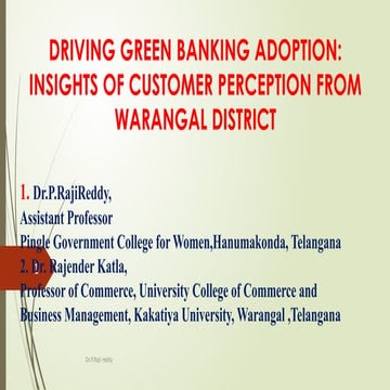 Customer Perception and Usage of Green Banking Technologies in Warangal ...