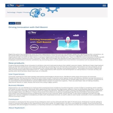 Driving Innovation with Dell Boomi