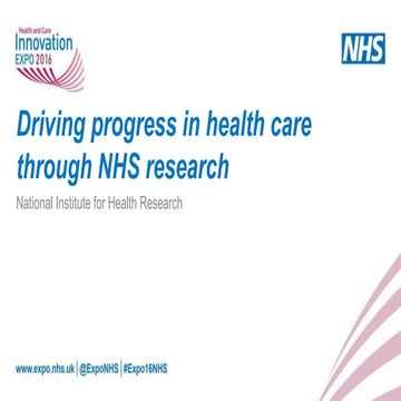 Driving progress in healthcare through NHS research