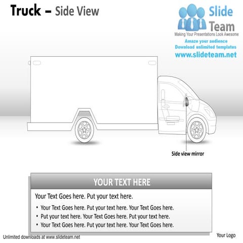 Driving yellow truck power point slides and ppt diagram templates 