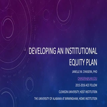 Dr Janelle Chiasera discusses Developing an Institutional Equity Plan