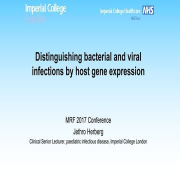 Dr Jethro Herberg @ MRF's Meningitis & Septicaemia in Children and Adults 2017