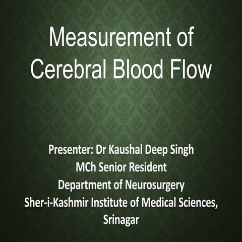 Measurement of Cerebral Blood Flow