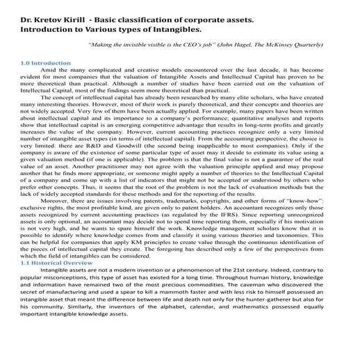 Dr. Kretov Kirill - Basic classification of corporate assets. Introduction to...