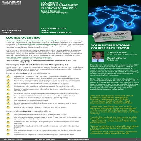 Document & Records Management in the Age of Big Data: Tools & Skills for Info...