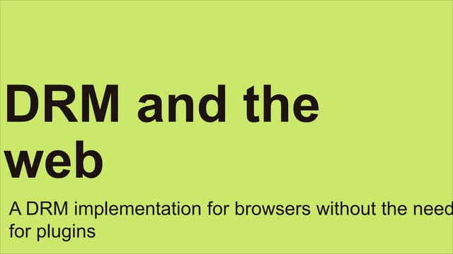 Drm and the web