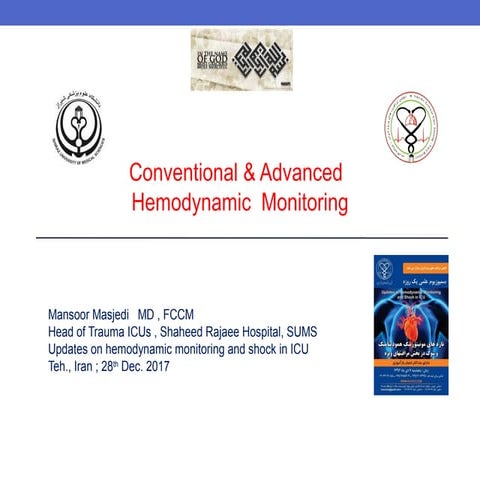 Dr masjedi hemodynamic monitoring in ICU