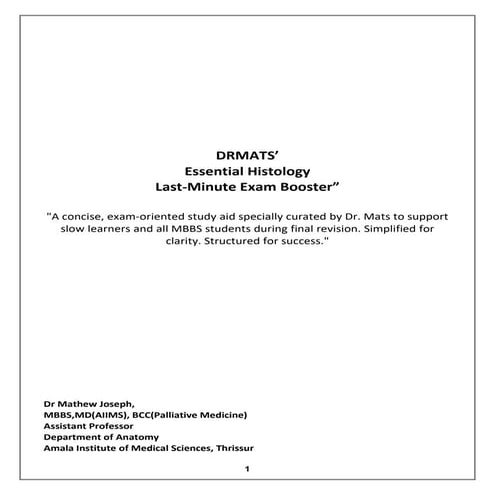 DRMATS HISTOLOGY CAPSULE: REVISION GUIDE FOR MEDICOS.pdf