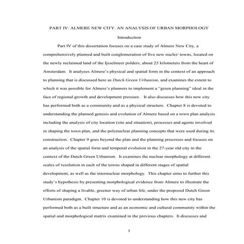 Dr. Mirela Newman Author  Analysis Almere New City Comprehensive Plan