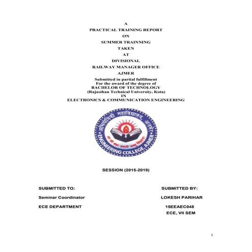 Railway Industrial Training Report