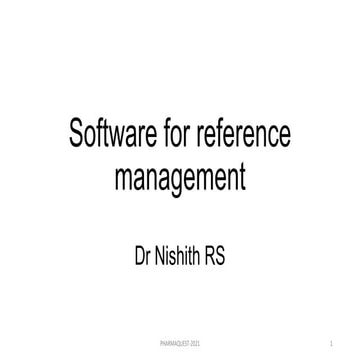 Software for reference management 