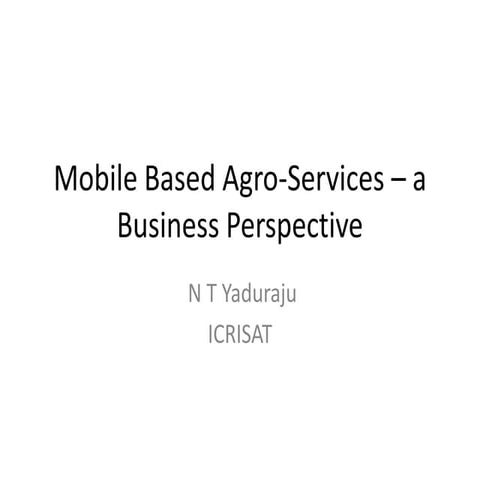 Mobile based agri service business