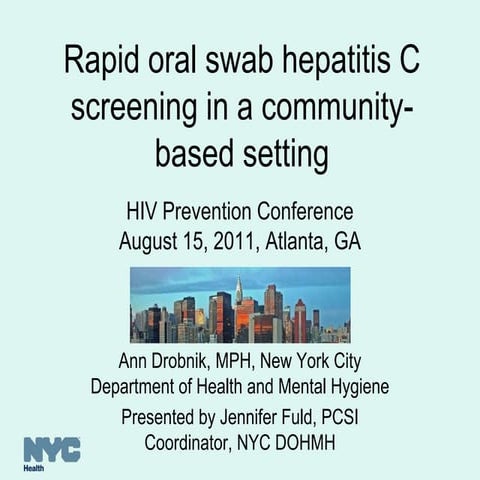 Rapid oral swab hepatitis C screening in a community-based setting
