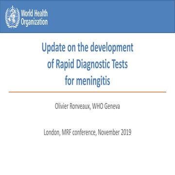 Dr Olivier Ronveaux @MRF's Meningitis and Septicaemia 2019
