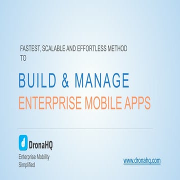 Fastest, Scalable & Effortless Method to Build & Manage Enterprise Mobile Apps.