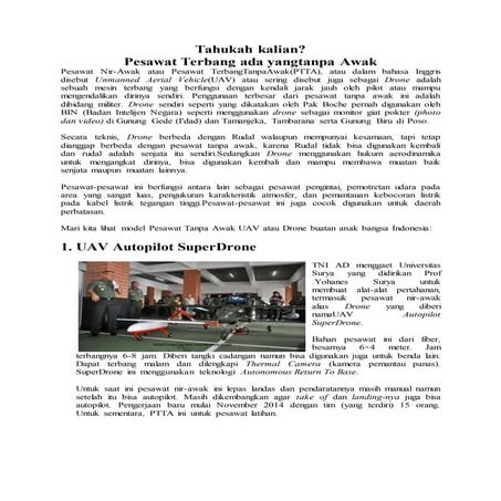 Drone dan pesawat terbang tanpa awak