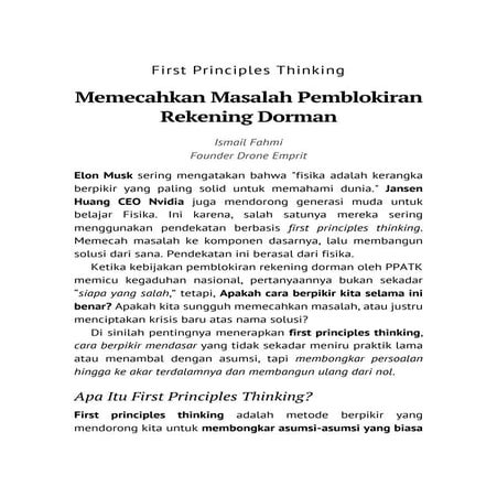 First Principles Thinking - Memecahkan Masalah Judol dan  Pemblokiran Rekenin...