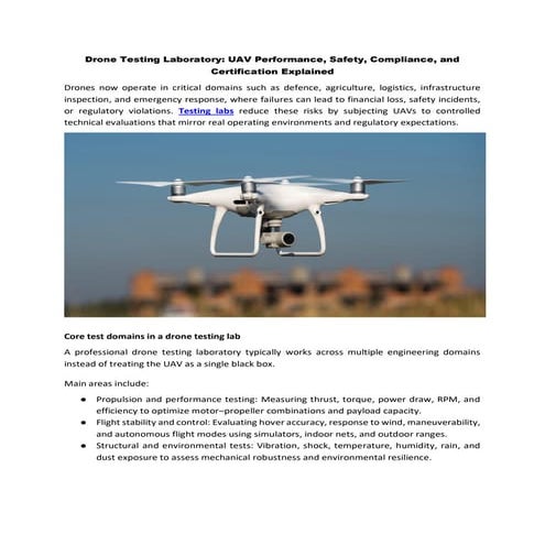 Comprehensive Guide to Drone Testing: Ensuring UAV Safety, Performance ...