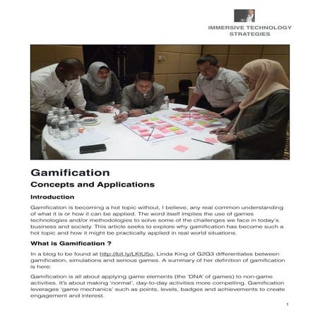 Gamification concepts and applications