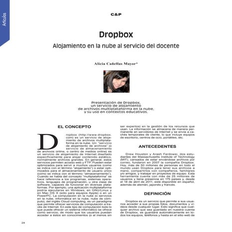 Dropbox. Alojamiento en la nube al servicio del docente