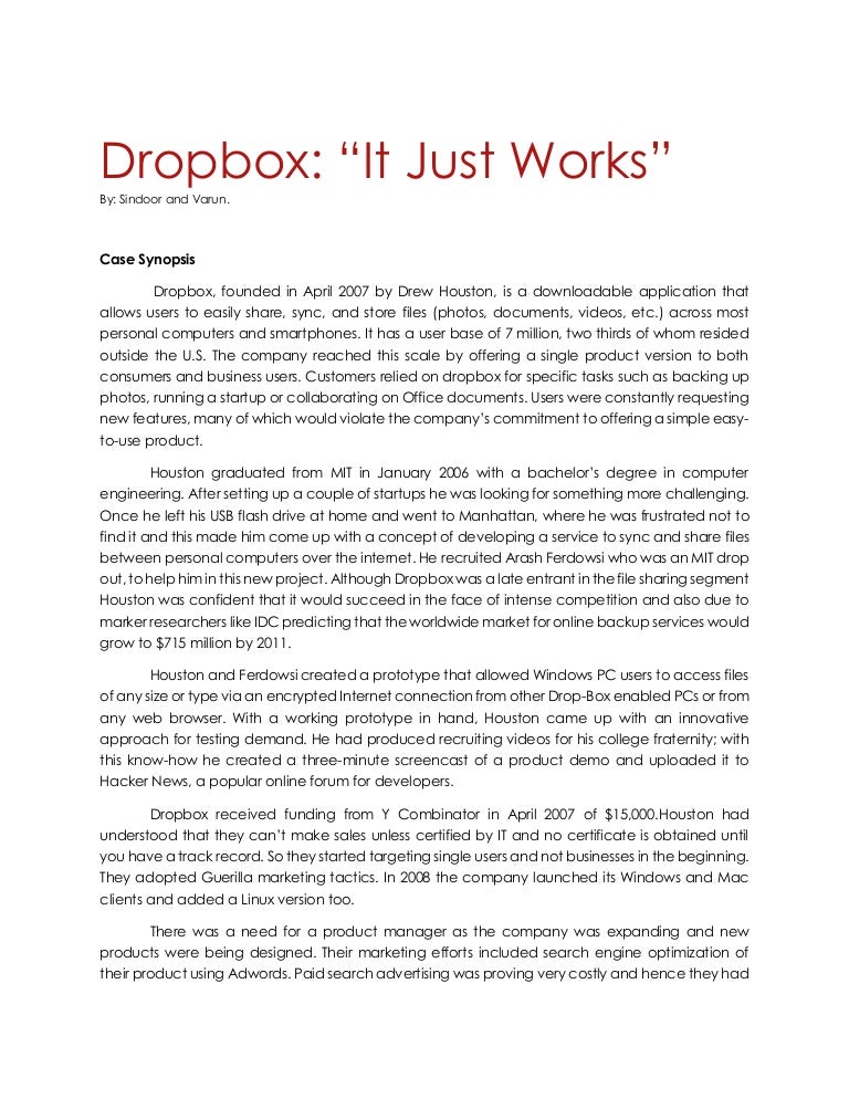 Essay about dropbox it just works case 06 picture