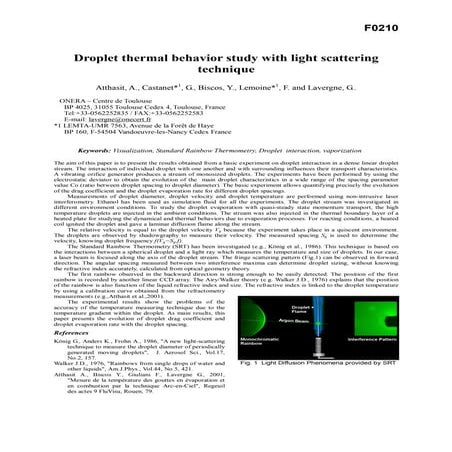 Droplet thermal behavior study with light scattering technique