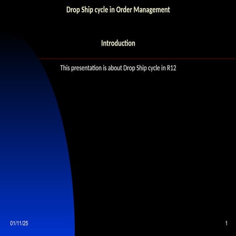 Drop Ship Cycle in Oracle E-Business Order Management Presentation