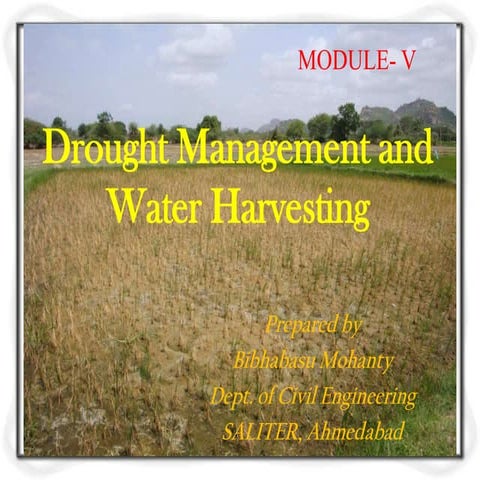 Drought management and water harvesting m5