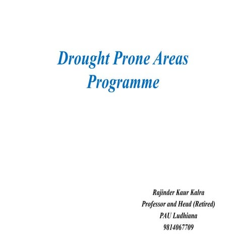 Drought prone area prog
