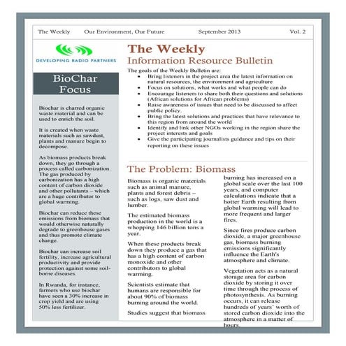 DRP Zambia Bulletin Vol 2: BioChar Focus