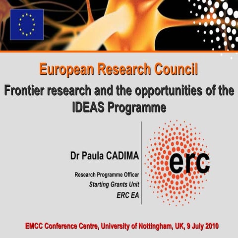 ERC Grants - Dr Paula Cadima