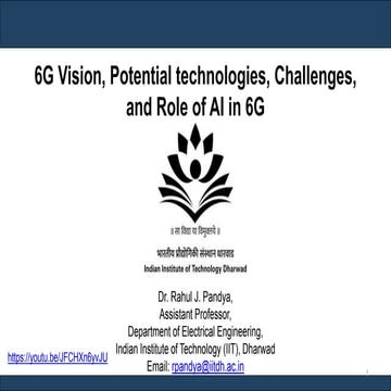 Dr Rahul Pandya 6G Vision, Potential technologies, and Challenges - Animated ...