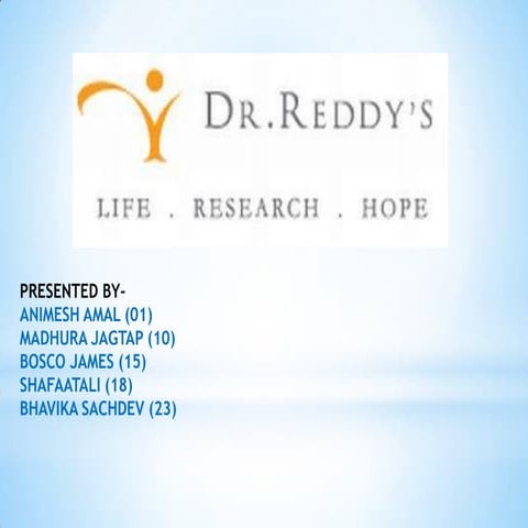 Product Mix of Dr. Reddy's