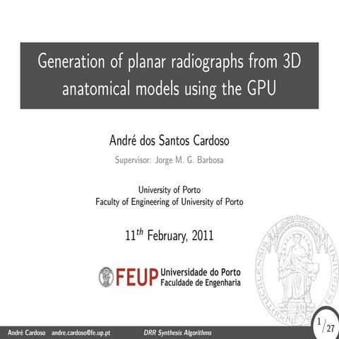 Generation of Planar Radiographs from 3D Anatomical Models Using the GPU