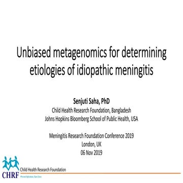 Dr Senjuti Saha @ MRF's Meningitis and Septicaemia 2019
