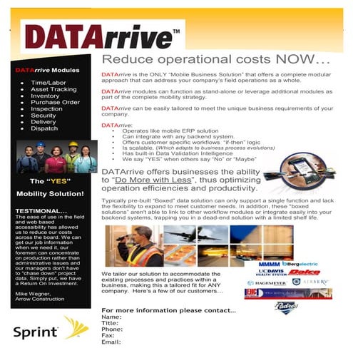 DATArrive - Sprint Flyer