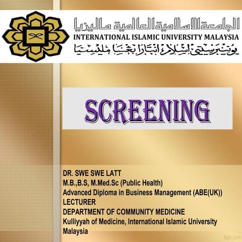 Dr swe swe latt screening for slideshare