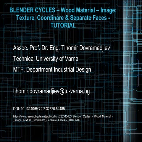DrTAD Blender Cycles Tutorial – Wood Material - Image: Texture, Coordinare & ...
