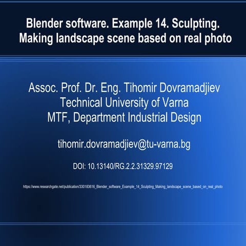 DrTAD Blender software. Example 14. Sculpting. Making landscape scene based o...