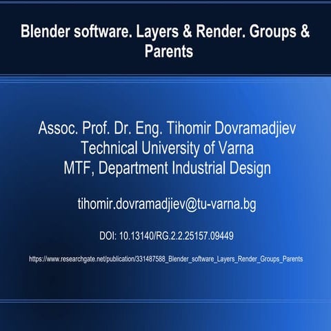 DrTAD Blender software. Layers & Render. Groups & Parents