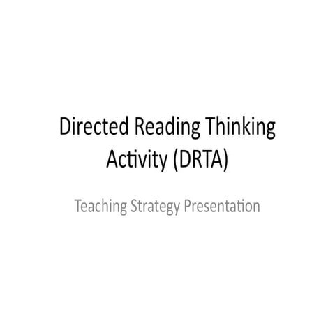 Enhancing Reading Comprehension with Directed Reading Thinking Activity ...