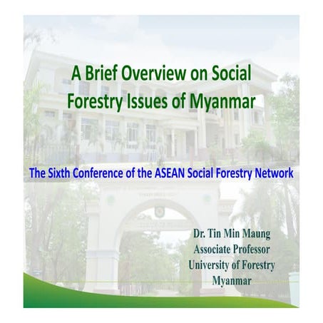 A Brief Overview on Social Forestry Issues of Myanmar | PDF