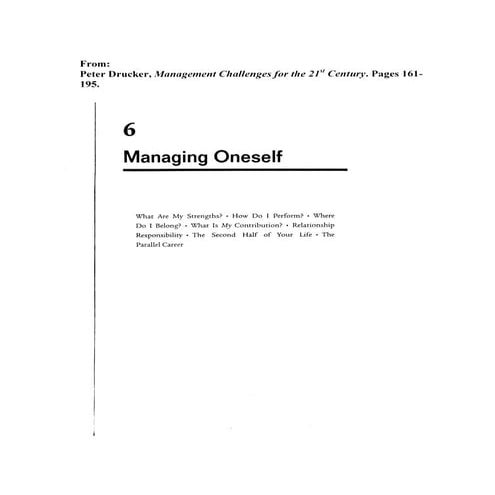 Drucker "managing oneself" extract