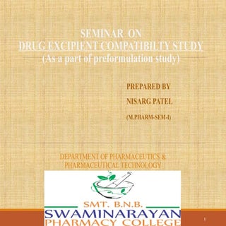 Drug excipient compatibility