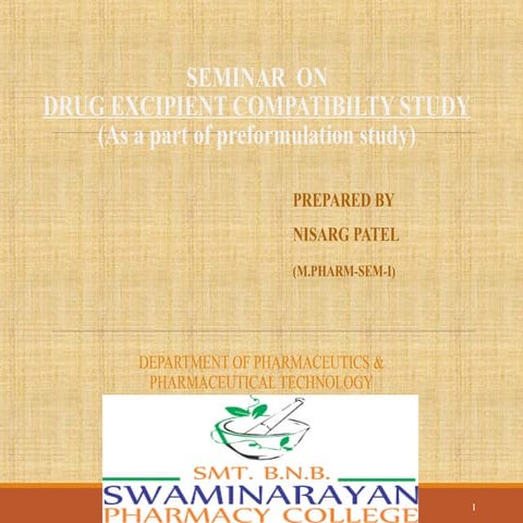 Drug excipient compatibility