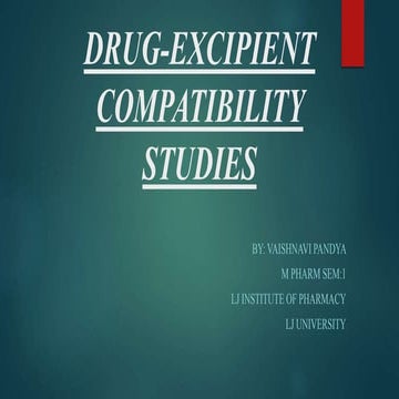 Drug excipient compatibility studies