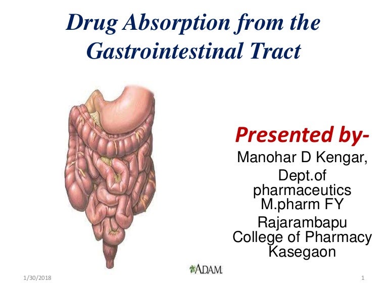 Drug absorption from the gastrointestinal tract