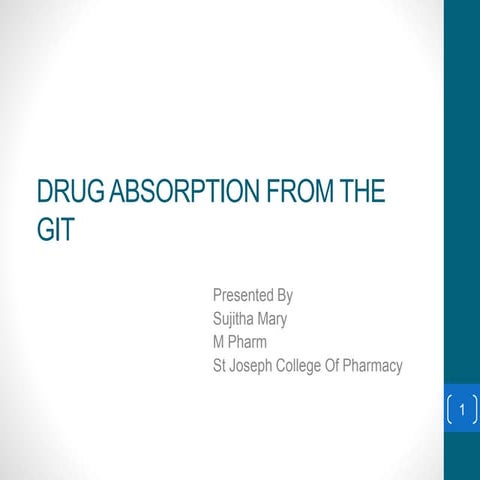 Drug absorption from the gastrointestinal tract