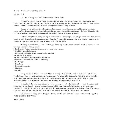 Drug abuse speech | DOCX